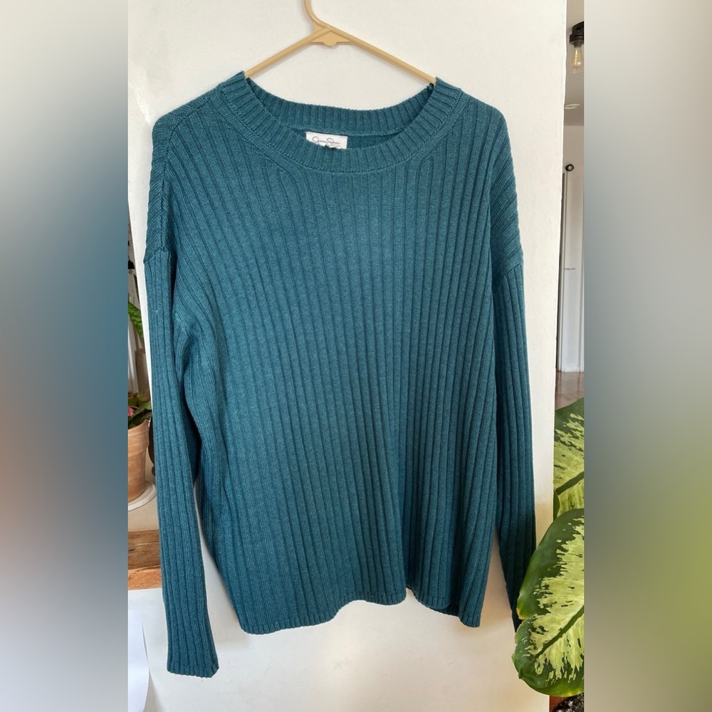 Teal Ribbed Sweater